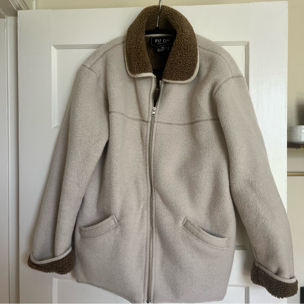 Vintage neutral color cozy shacket | Fuda brand | Medium